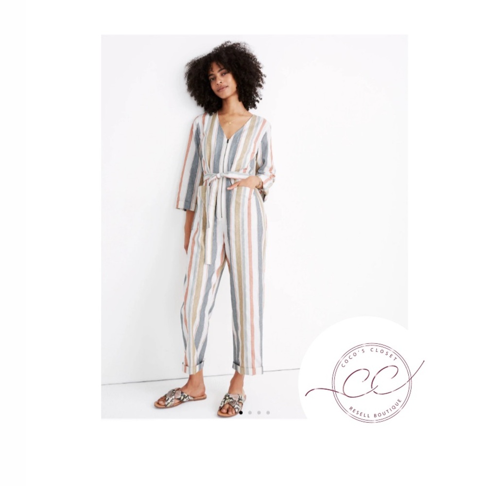 Madewell V Neck Tie-Waist Jumpsuit